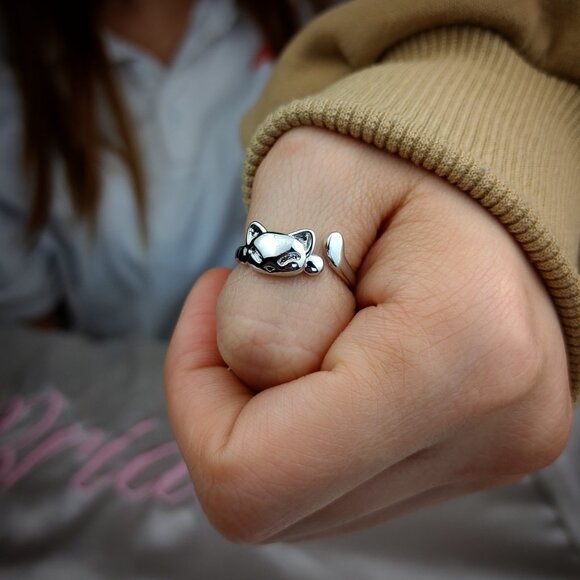 Wrap Around Cat Lovers Ring - Picture 4 of 4